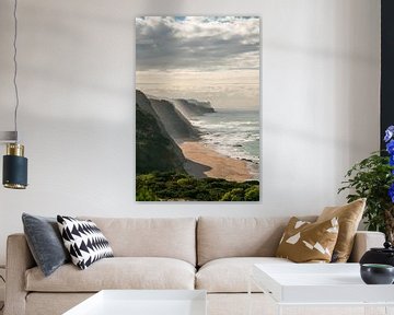 Portugal's Coastal Cliff with Sea Air at Praia do Magoito Beach by Leo Schindzielorz