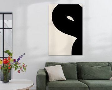 Vagues noires. Formes de base dans l'abstraction moderne VIII sur Dina Dankers