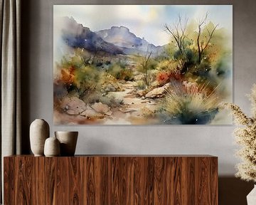 Aquarell  Landschaft Arizona USA von Uncoloredx12