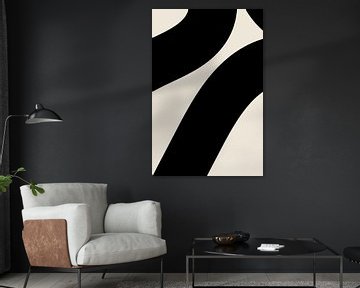 Schwarze wellenförmige Formen. Modern Abstrakt I von Dina Dankers