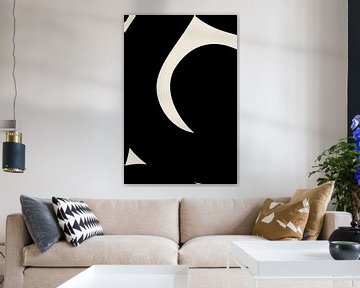 Black Wavy Shapes. Modern Abstract III by Dina Dankers