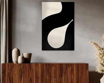 Black Wavy Shapes. Modern Abstract VI by Dina Dankers