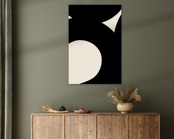 Schwarze wellenförmige Formen. Modern Abstrakt VII von Dina Dankers
