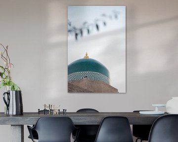 Turquoise mozaïek koepel | reisfotografie print van Kimberley Jekel