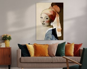 La fille moderne avec une boucle d'oreille en perle, illustré. sur Studio Allee