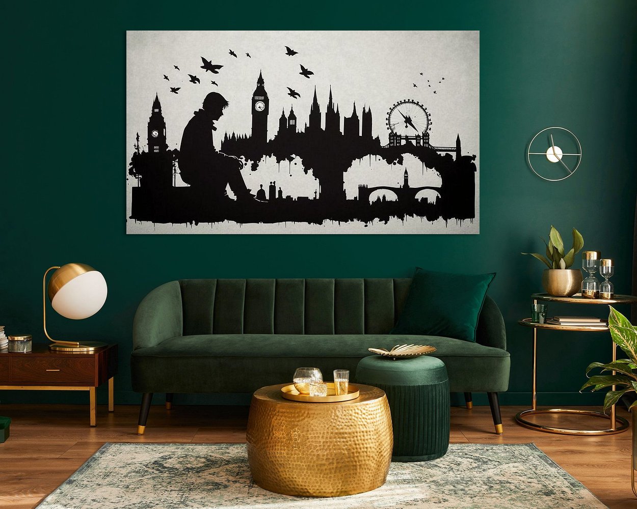 Voorbeeld van het werk in een kamer