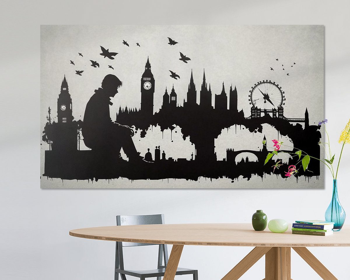 Voorbeeld van het werk in een kamer