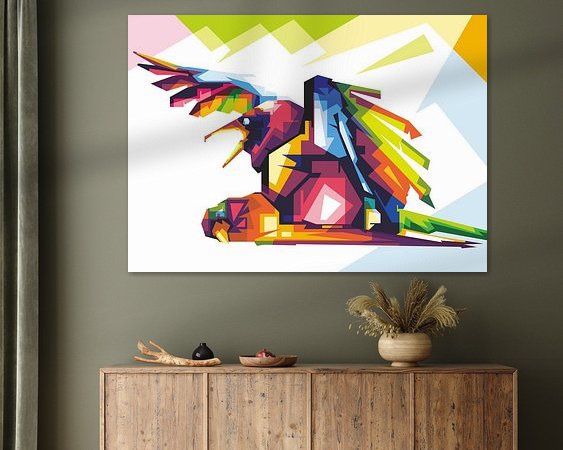 Voorbeeld van het werk in een kamer