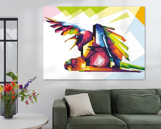 Voorbeeld van het werk in een kamer