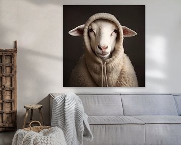 Warm wollen schapen portret van Vlindertuin Art