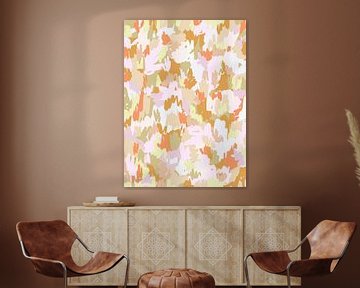 Abstract Scribbles | Roze Oranje Beige van Bohomadic Studio