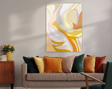 Modern Abstract | Oranje, Paars Beige van Bohomadic Studio