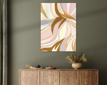 Modern Abstract | Bruin Beige Paars van Bohomadic Studio