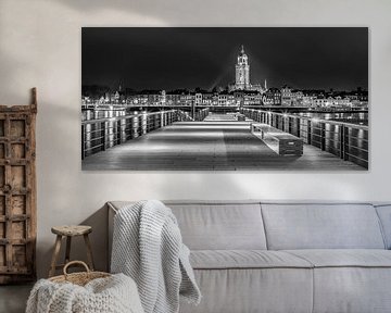 Deventer skyline with the Lebuïnus church in black and white by Tux Photography