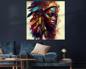 Powerful African Warrior Woman #5 by Chromatic Fusion Studio