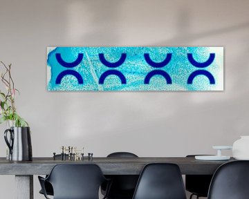 Panorama Retro Geometry Blue Sea