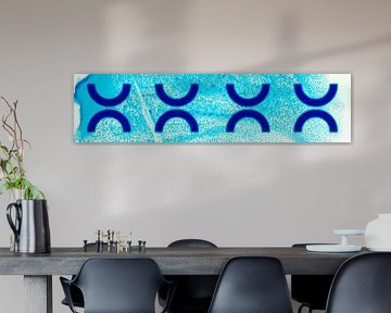 Panorama Retro Geometry Blue Sea by Mad Dog Art