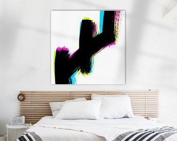 Zen Abstracte Penseelstreken Pop van Mad Dog Art