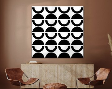 Scandinavian Geometry Shapes BW by Mad Dog Art