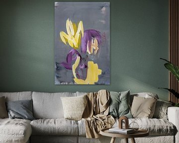 Floral I - abstract acrylschilderij, lente-achtig van Monika Herschberger