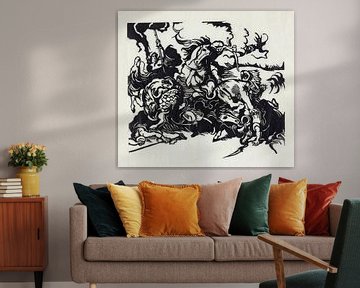 Chasse au lion sur Delacroix (1913) de Franz Marc sur Peter Balan