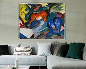 Rood en blauw paard (1912) van Franz Marc van Peter Balan