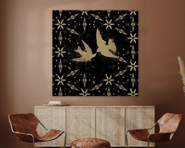 Spiralförmige Vögel Gold von Teis Albers