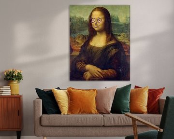 De Mona Lisa met een getekende glimlach
