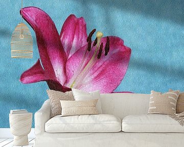 Lilie mit Blumen Relief