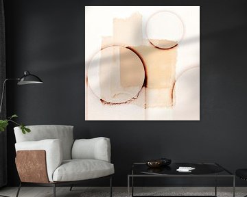 Soft Minimalism in Circle Shapes Blush Beige by Mad Dog Art