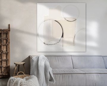 Gentle minimalism in circle shapes ivory by Mad Dog Art