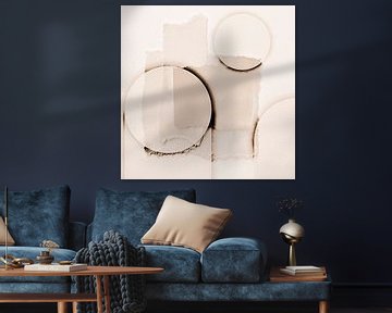 Soft Minimalism in Circle Shapes Beige by Mad Dog Art
