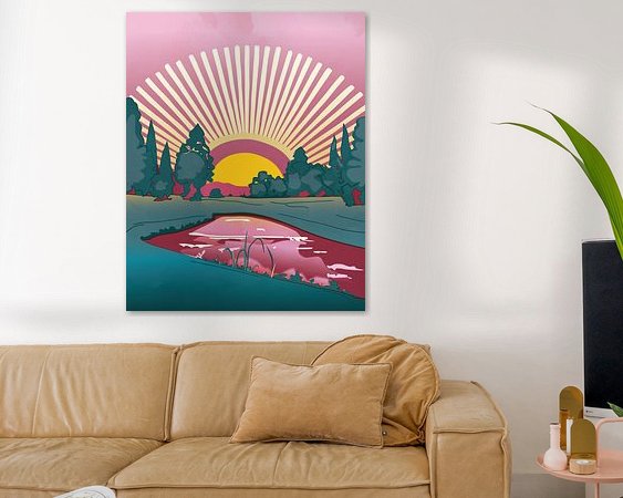 Voorbeeld van het werk in een kamer