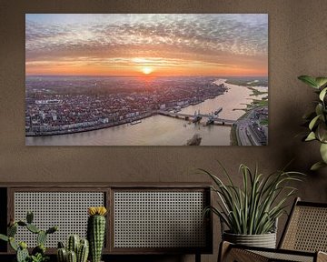  Kampen at the river IJssel during a springtime sunset by Sjoerd van der Wal Photography