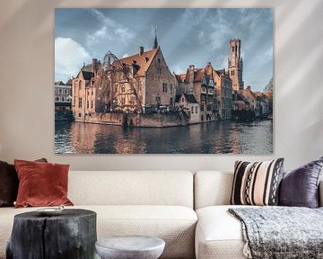 Vue de la ville de Bruges depuis le Rozenhoedkaai I sur Daan Duvillier | Dsquared Photography
