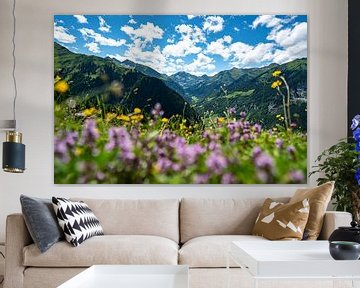Flowery view of the Swiss Alps by Leo Schindzielorz