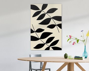 Basic Botanical Black Leaves no. 9 by Dina Dankers