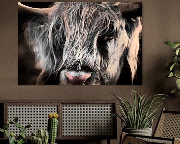 Hoogland Koe Portret van Mad Dog Art