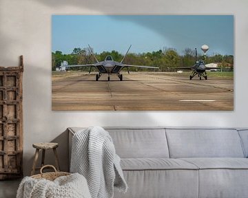 Lockheed Martin F-22 und F-16 Demonstrationsteams. von Jaap van den Berg