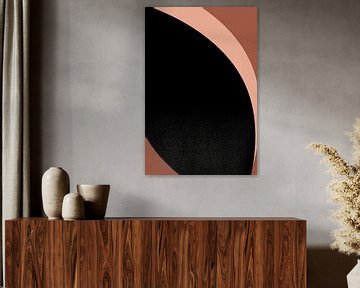 Moderne abstracte boho vormen in roze, terra, zwart nr. 3 van Dina Dankers