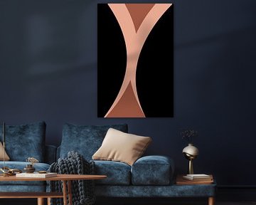 Moderne abstracte boho vormen in roze, terra, zwart nr. 4 van Dina Dankers