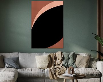 Moderne abstracte boho vormen in roze, terra, zwart nr. 5 van Dina Dankers