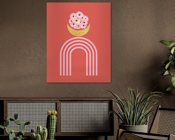 Voorbeeld van het werk in een kamer