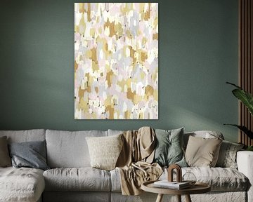 Abstract Scribbles | Olive Green Creme by Bohomadic Studio