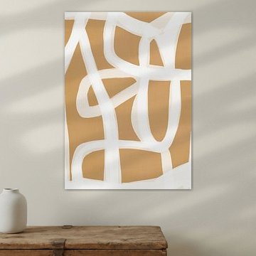 Japandi Brush Stroke Flow #1 | Lehm Braun Weiß