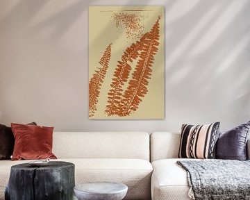 Pastel Botanicals. Printed Plant. Fern leaves in terra. by Dina Dankers