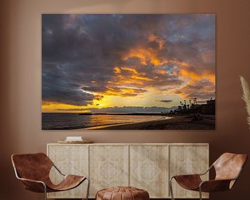 Zonsondergang op het strand van Playa del Duque met uitzicht op La Gome van Alexander Wolff