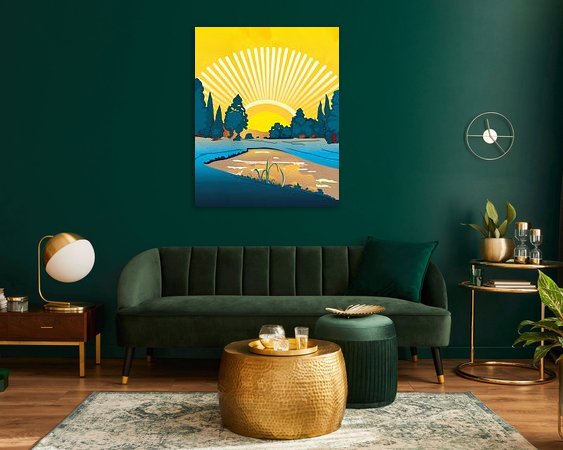 Voorbeeld van het werk in een kamer