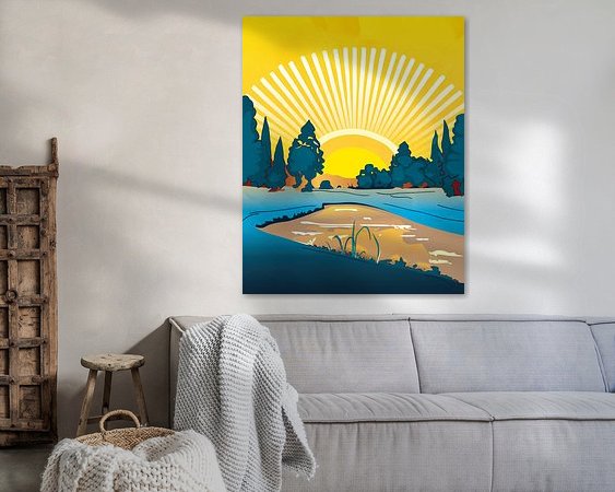 Voorbeeld van het werk in een kamer