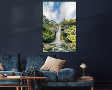 Wasserfall Gluggafoss am Fluss Merkjá in Island von Sjoerd van der Wal Fotografie